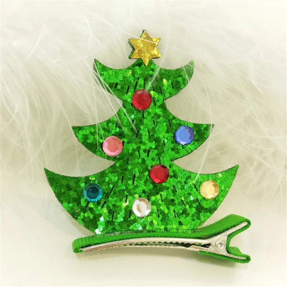 Christmas Decorations Cute Hair Clips for Baby Girls Santa Claus Xmas Decor New Year 1Pc | Мать и ребенок