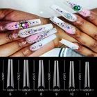 240 шт.кор. удлиненные гроб ногти Поддельные Советы (12 размеров) прозрачныйнатуральный Цвет для салона Маникюр ботфорты Длинные накладные ногти комплект 4,3-3,5