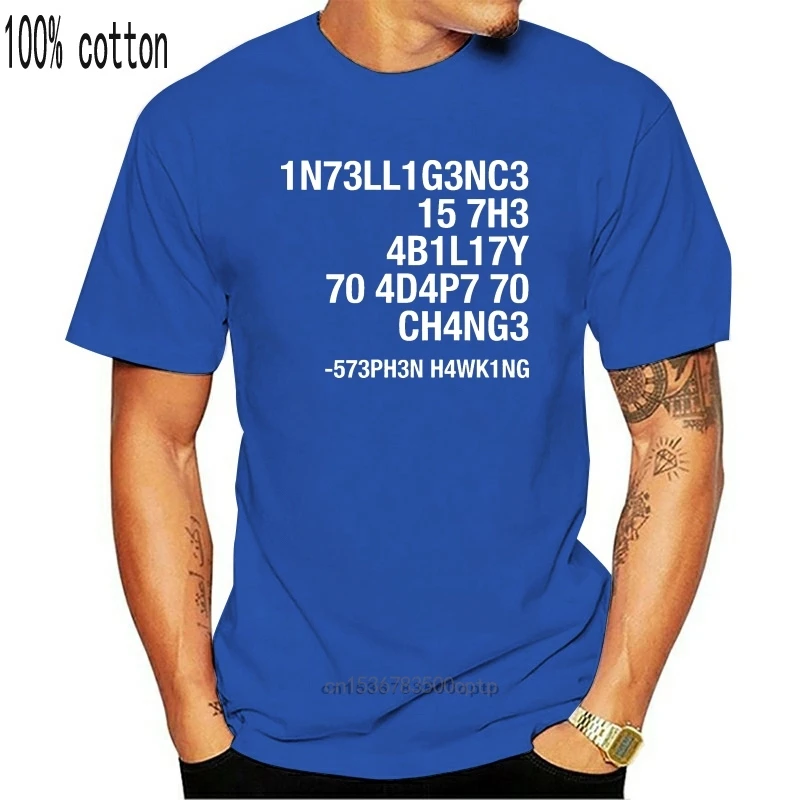 Рубашка Stephen Hawking умная способность адаптироваться к переменам Новая мужская