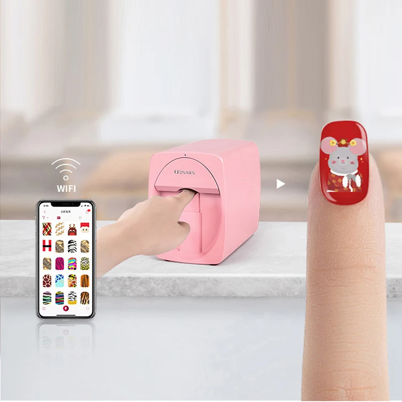 

Smart Mobile Nail Printer Pattern Nail Printing Machine Portable Mobile 3D Nail Art Equipment Intelligent DIY Phone APP Operatio