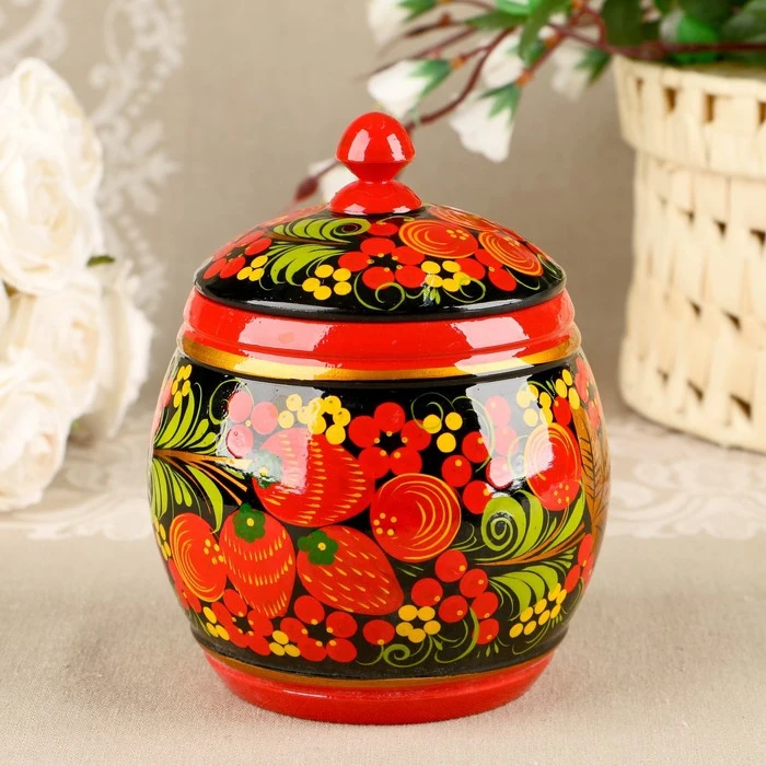 Бочонок 14х11 см хохлома 4825979|Бутылки банки и коробки| |