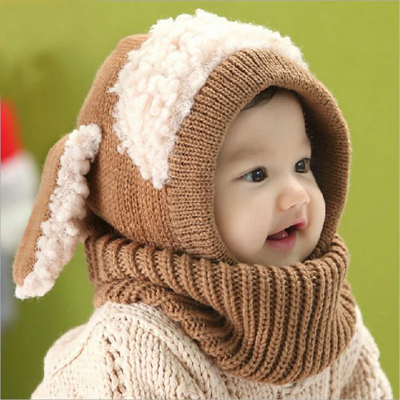 Mother Kids Baby Clothing Accessories Hats Caps Unisex Winter Knitted Infant Toddler Beanies Hooded Scarf Earflap Newborn | Детская