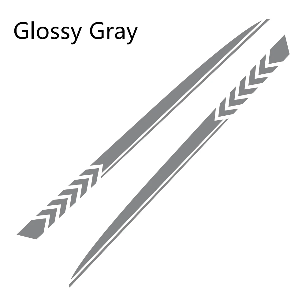 Glossy Gray 2 шт. для Dodge зарядное устройство автомобильные наклейки спортивный стиль авто длинные боковые полосы виниловые наклейки "сделай сам" пленка автомобильные принадлежности для тюнинга - Название цвета: Glossy Gray