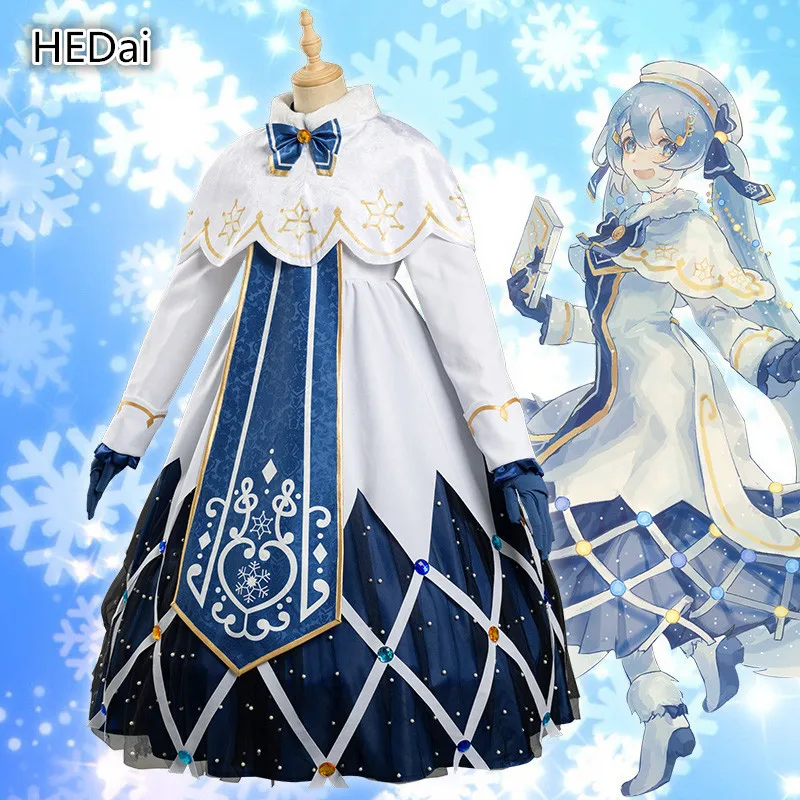 

Vocaloid 2021 Snow Miku Cosplay Costume Woman Anime Miku Winter Dress Christmas Gift Outfits Clothings