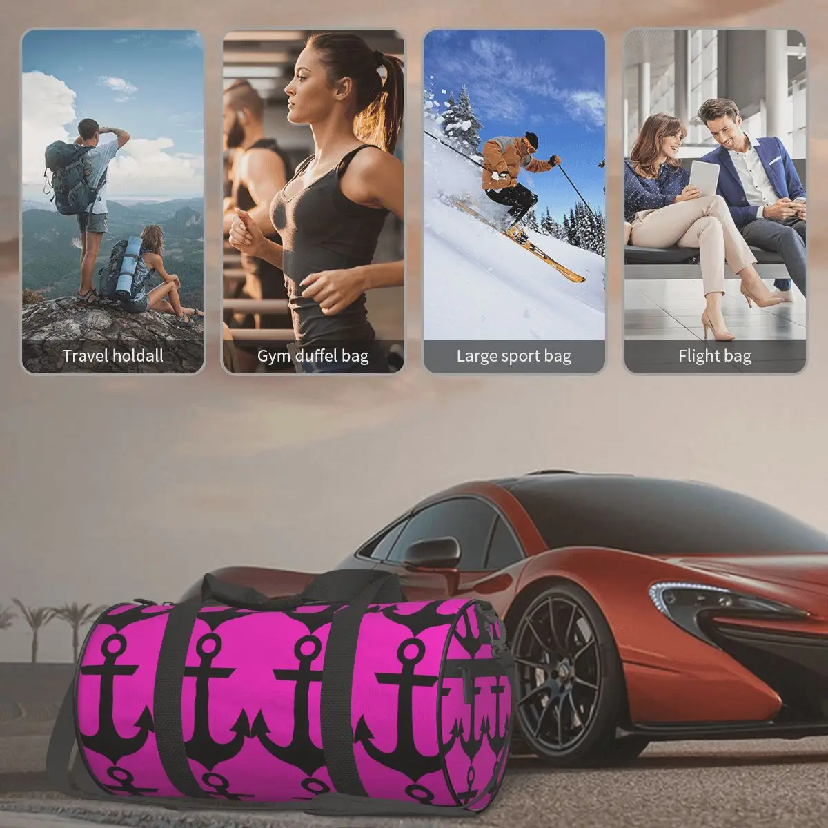 

Travel Bag Anchors Pattern Portable Leisure Fitness Bag Business Travel Bag Long And Short Distance Light Travel Luggage Bag