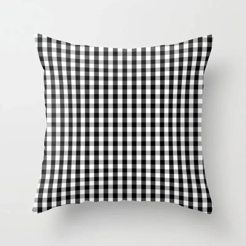 

pillow case 45*45 Fashion classic plaid print polyester pillowcase Square decorative pillowcase