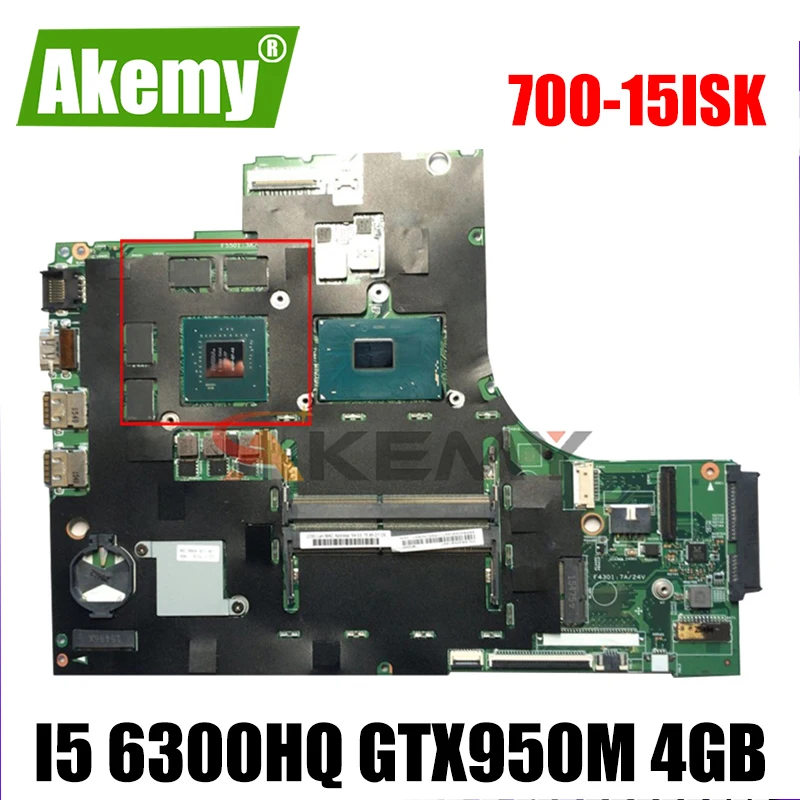 

Akemy For Lenovo 700-15ISK xiaoxin700-15iSK Notebook Motherboard 15221-1 448.06R01.0011 CPU I5 6300HQ GPU GTX950M 4GB 100% Test