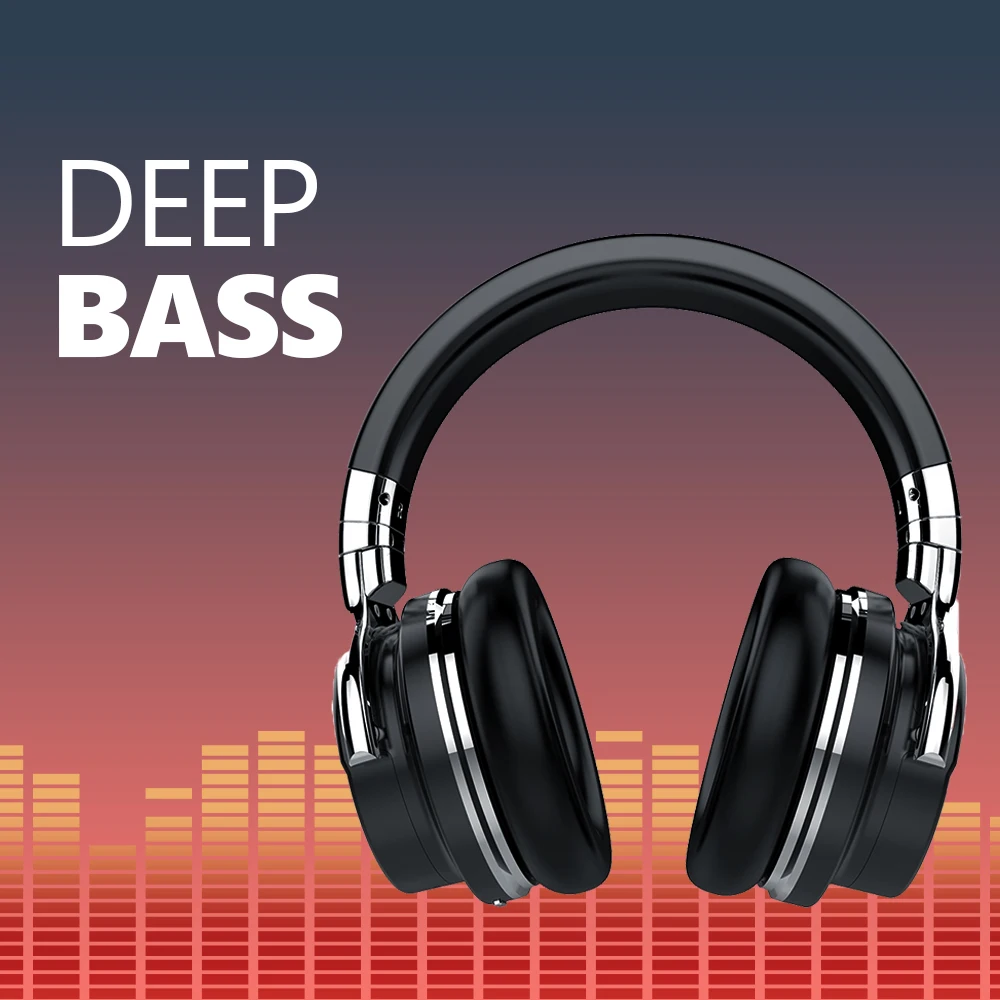 

E7[Upgraded] Bluetooth Headphones Active Noise Cancelling Wireless Headset Deep Bass Earphones with Microphone