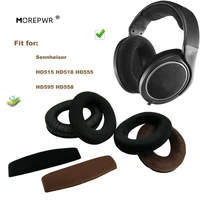 replacement ear pads for sennheiser hd 515 518 555 595 558 headset parts leather cushion velvet earmuff earphone sleeve cover