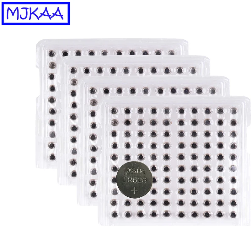 MJKAA, 400 шт., AG4, щелочные батарейки, 1,55 в, LR626, SR626SW, SR66, LR66, 377A, дешевые батарейки для монет, для часов, игрушки