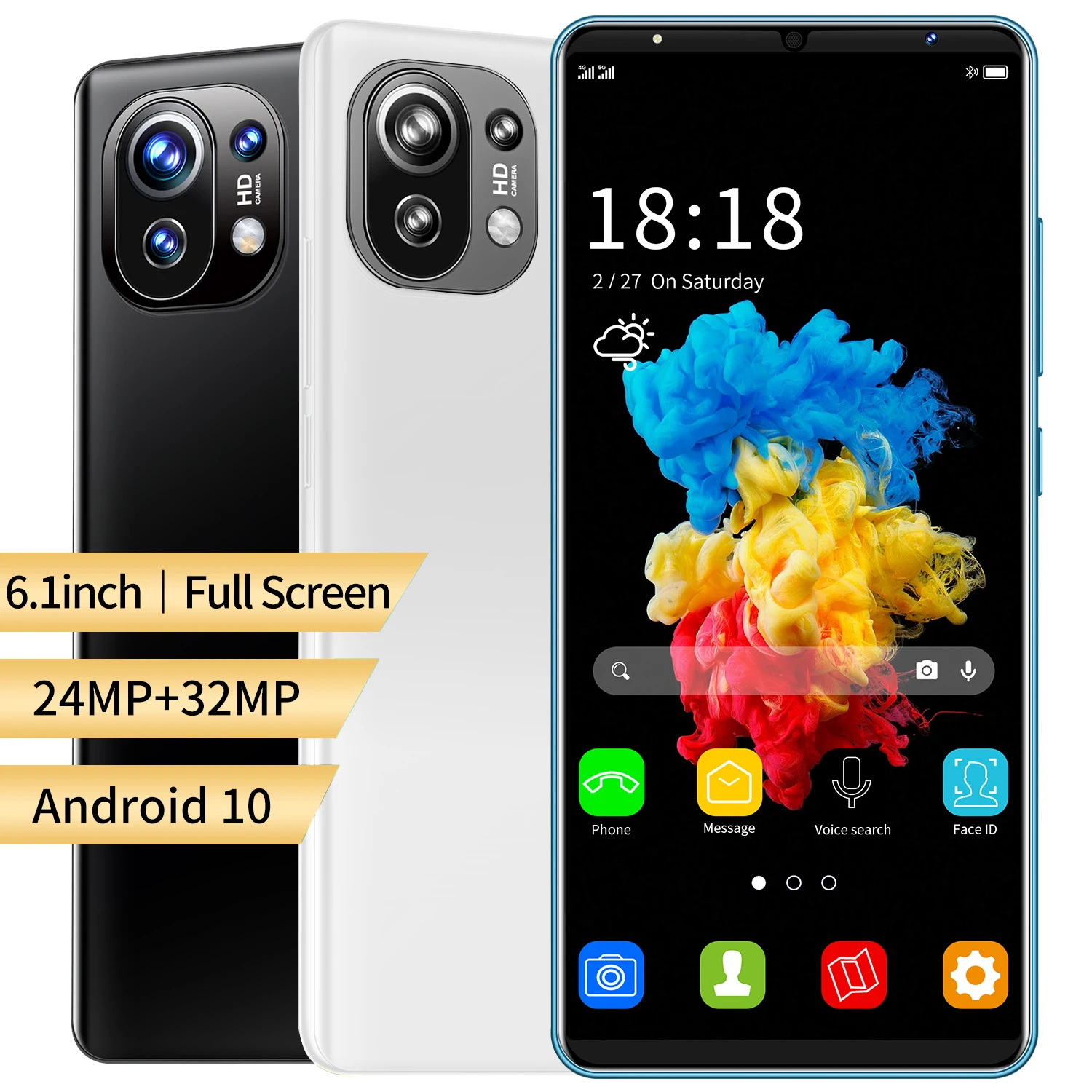 

New Arrival M11 6.1 Inch 6+128GB Fingerprint ID Dual SIM 5200mAh Cheap Smart Phone 24+32MP 10 Core Cellphone MTK6889 Global