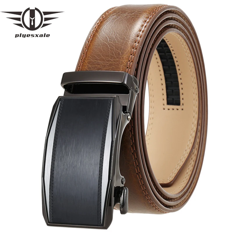 

Casual Belts For Men Genuine Leather 2021 New Men's Automatic Buckle Belt Luxury Mens Black Dark Brown Belt Ceinture Homme B418