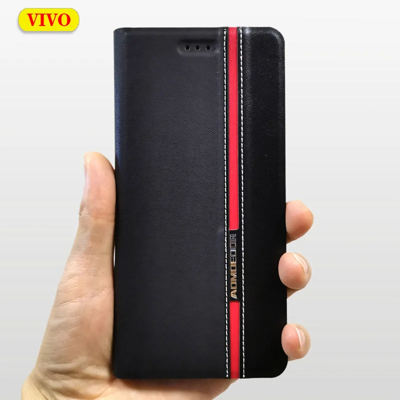 Кожаный бумажник чехол Чехол для Vivo Y91C Y93 Y71 Y85 Y93 Lite Y81 Y95 V9 Роскошный чехол-книжка для телефона чехол s
