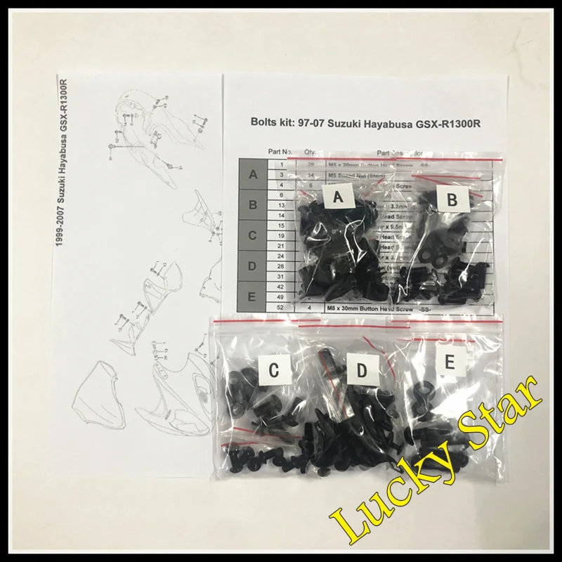 Полный средства ухода за кожей обтекатель болт Комплект крепежа для KAWASAKI NINJA ZX 12R
