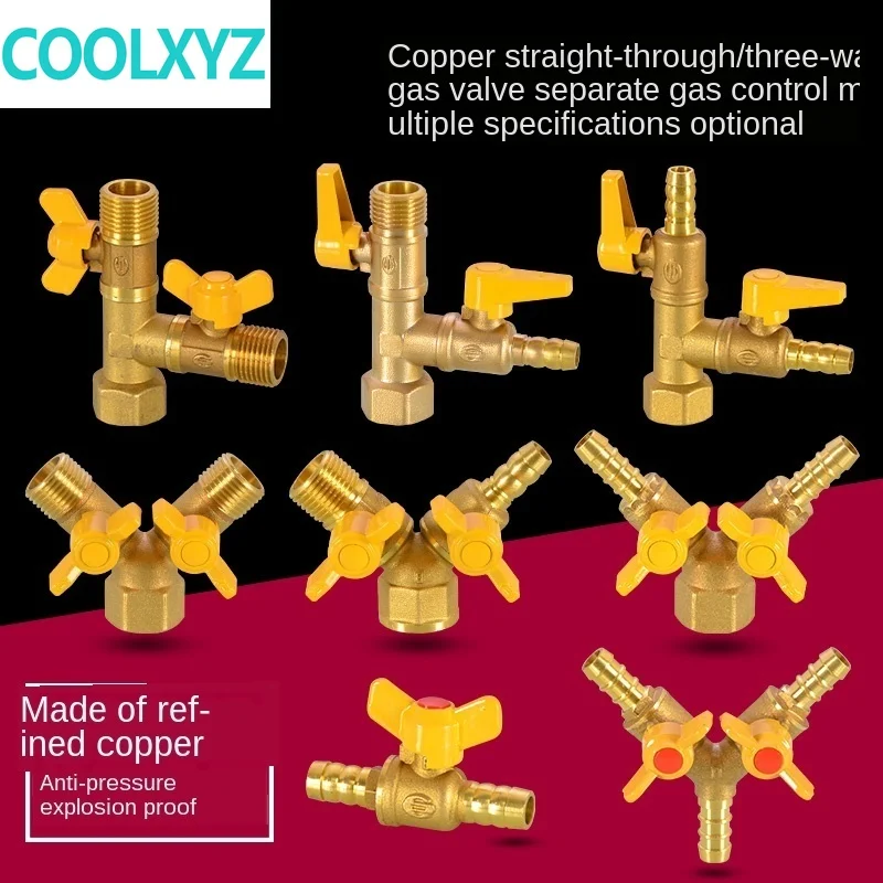 Латунный трехходовой клапан медный стержень сердечник 1/2 дюйма латунный газовый