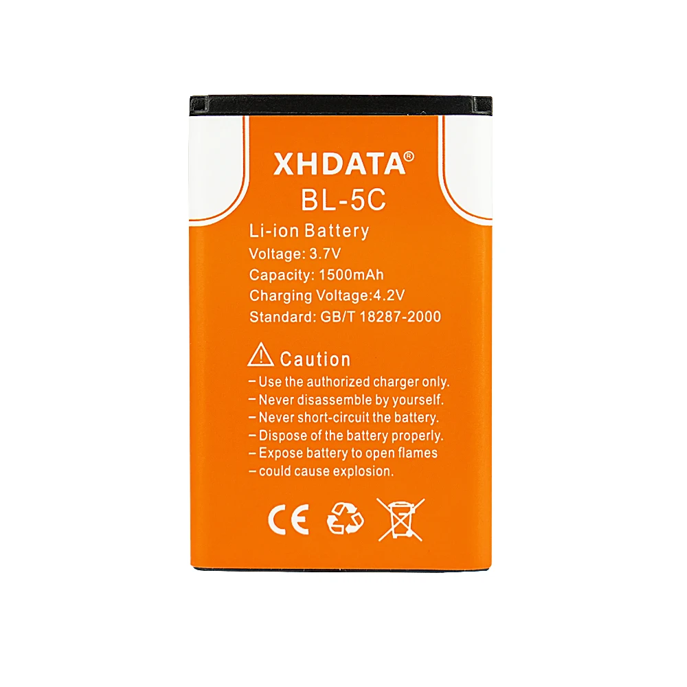 XHDATA BL-5C 2 шт. 3,7 в 1500 мАч аккумуляторная батарея для радио GB/T 18287-2000 аккумуляторная батарея для BL-5C устройств
