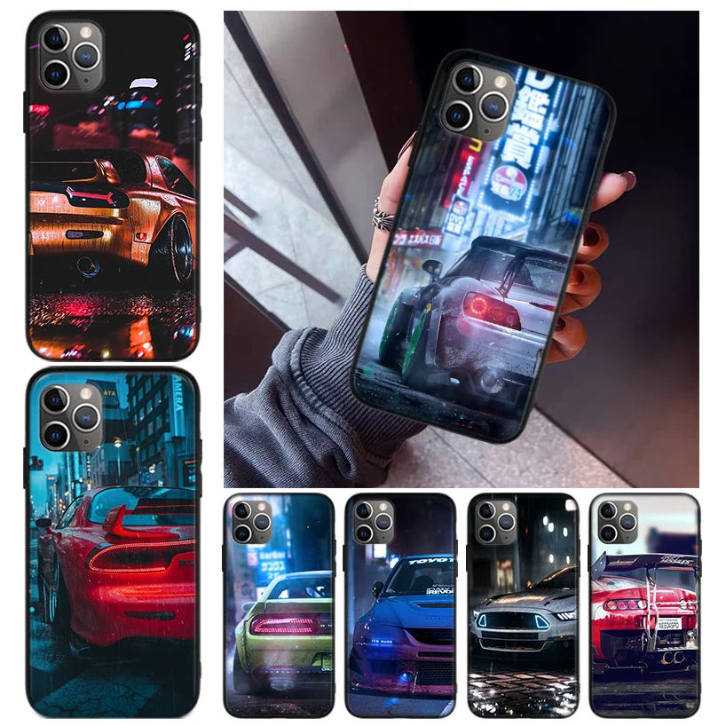 

Sport Car Drift JDM Japan Phone Case For Apple iPhone 11 12 13 Pro X XR XS Max 6 6S 8 7 Plus + Mini 5S SE Black Print Cover Coqu