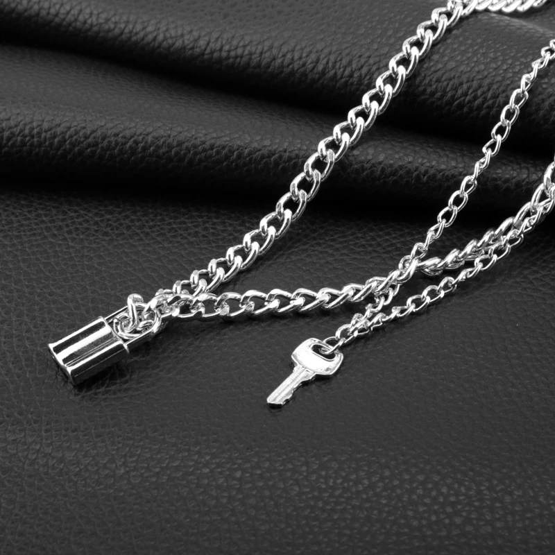 Цепочка в стиле панк с подвеской виде висячего замка