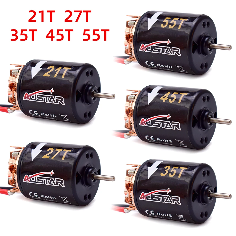 RC coche 540 cepillado Motor 21T 27T 35T 45T 55T para 1:10 RC orugas Axial SCX10 90046 Traxxas TRX4 D90 Tamiya CC01 WLtoys 12428-0