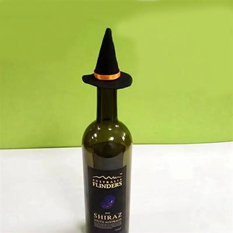6pcs Mini Felt Witch Hats Handmade Wine Bottle Decor For Halloween DIY Hair Accessories Crafts Hat | Дом и сад