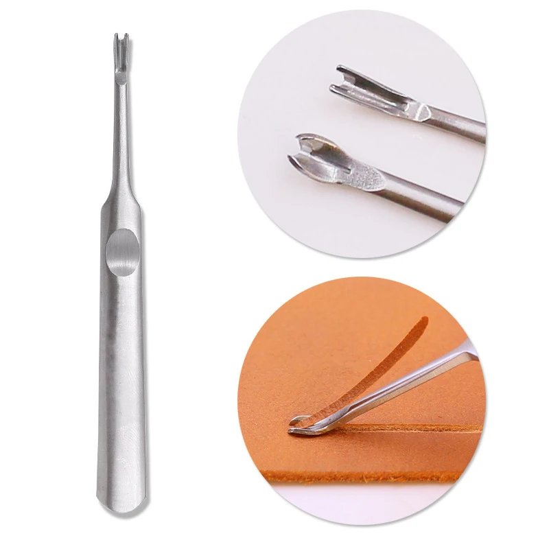 U+V Shaped Groover Leather Tools Handwork Punching Tool for Leather Kit Leathercraft Hole Puncher Edge Beveler