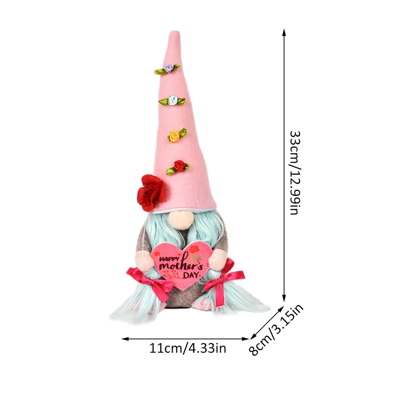 

Mothers Day Decoration 33cm Faceless Doll Party Gifts Faceless Gnome Holding Heart Plush Doll Home Decoration