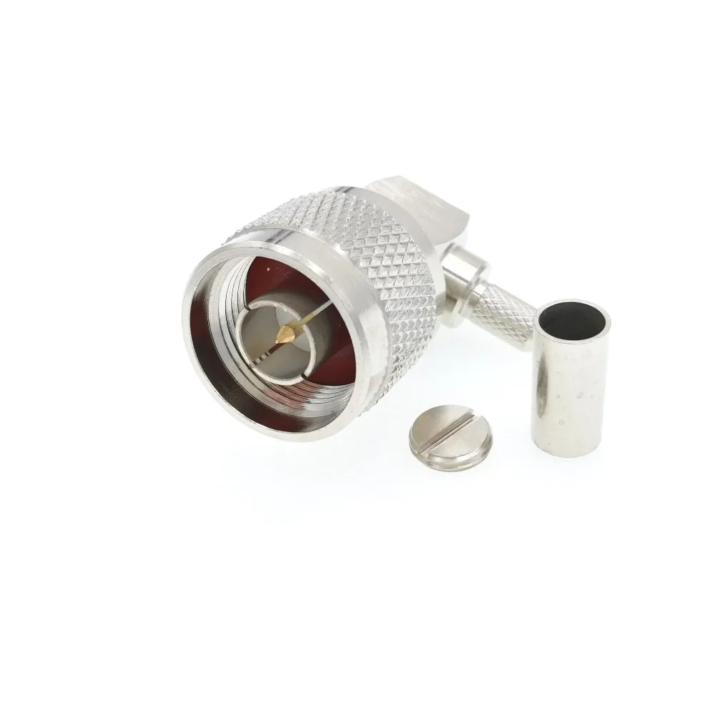 10 шт. N образный прямоугольный обжимной штекер соединитель RA угловой 90 градусов