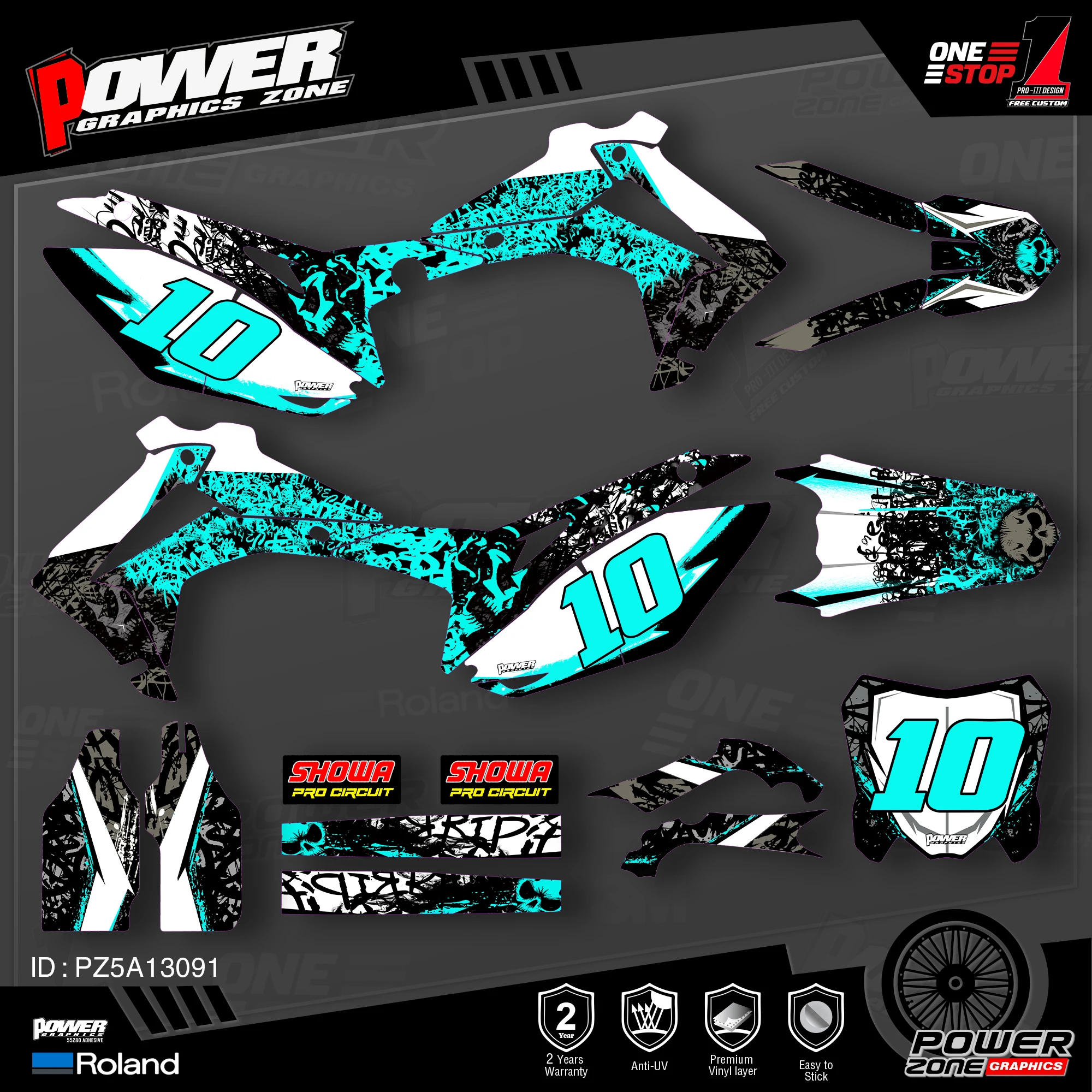 Персонализированные графические фоны PowerZone Team наклейки 3M Набор наклеек для HONDA