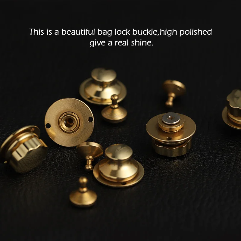 WUTA Design 100% Brass Bag Lock Spring Buckle Case Metal Insert Round / Flower Head Decorate DIY Leather Craft Hardware | Дом и сад