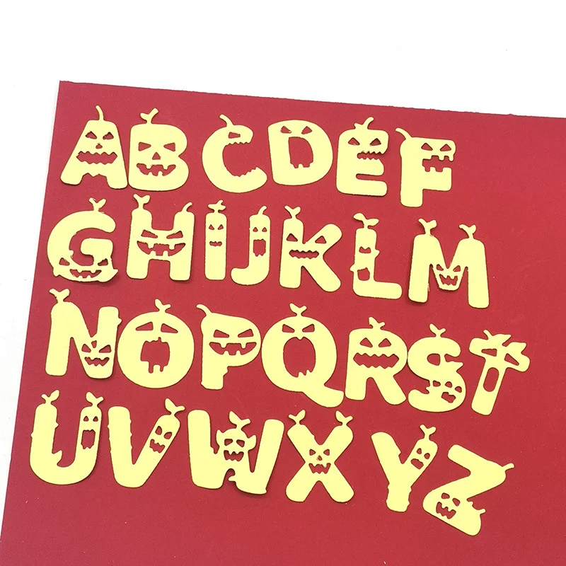 

Halloween Capital Letters Metal Cutting Dies Scrapbooking Stencil for Card Making Album Decorative Crafts DIY