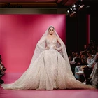 Свадебные платья со шлейфом, съемные, с блестками, 2020
