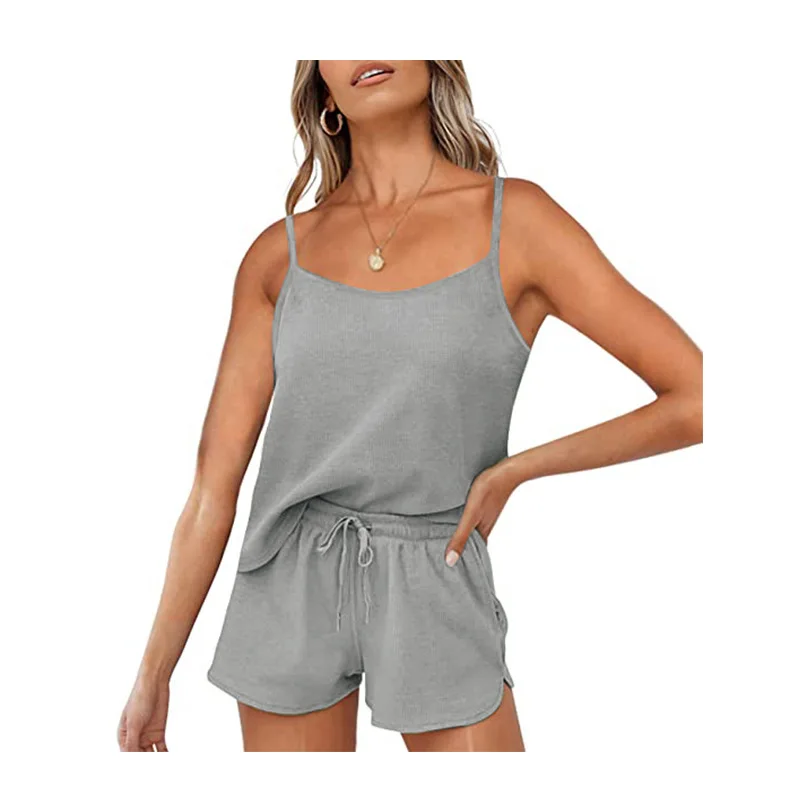 Cotton Summer Sets Women 2021 Harajuru Green Short Sleeve Loose Shirt Elastc Waist Shorts Two Pics Pajamas