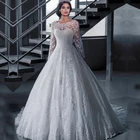 Кружевные свадебные платья A-line De Mariee, винтажные Свадебные платья с длинным рукавом, сделано в Китае, 2021