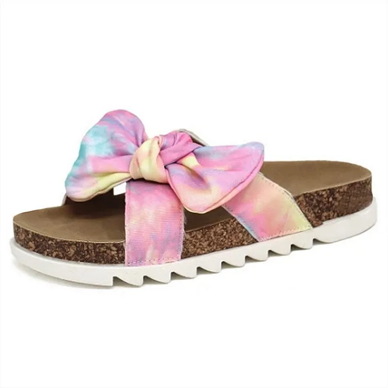 

2021 Trendy Women Slippers Fashion Women Shoes Female Bow Platform Sandals Comfort Flats Summer Beach Ladies Outdoor Slippers