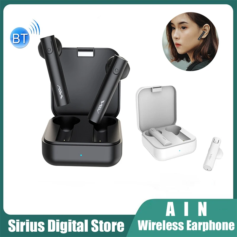

TWS Bluetooth Earphone AIN AT-X80W Semi-in-ear Portable Charging Box High-definition Stereo Sound Fashionable Wireless Headphone