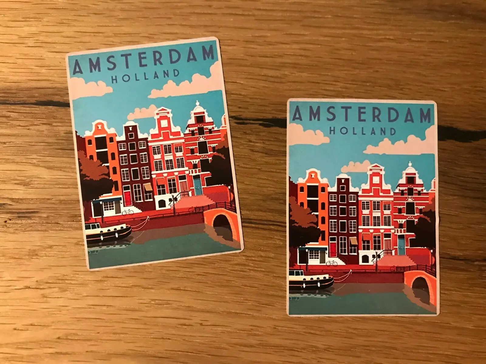 Amsterdam Reise Aufkleber Koffer Work &Travel Holland Niederlande Retro TR002