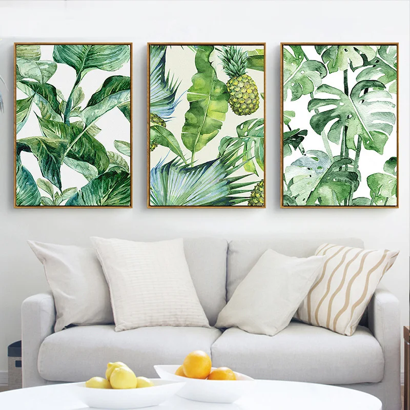 

Flower Unframed Modern Turquoise Home Decor Psychedelic Tropical Wall Art Travel Decor Minimalist Wall Paintings Oil