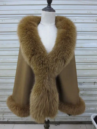 Женская зимняя накидка из натурального кашемира полукруглая пончо с воротником