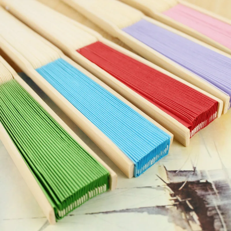 Складная Веерная бумага из бамбука в китайском стиле для детского творчества |