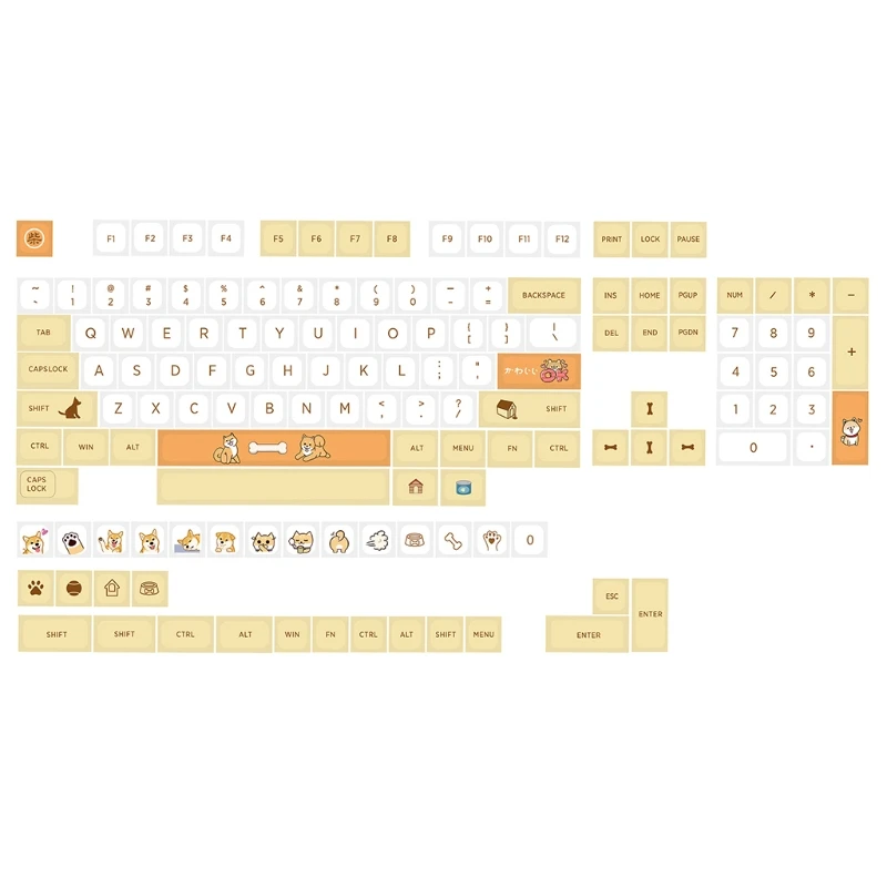 

139Keycap PBT Shiba Inu Theme QX Profile Standard Sublimation Process Keycap