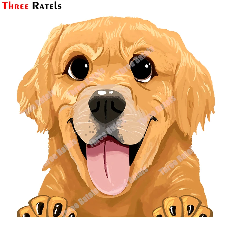 

Three Ratels B389 Golden Retriever Auto Decal For Fuel Tank Cap Bumper Decoration Car Accessory Sticker
