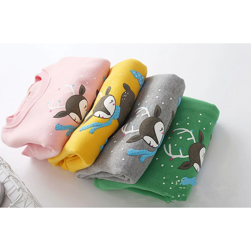 Толстовка с рисунком оленя для маленьких девочек топ 2019 года осенне-зимняя