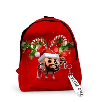 christmas school bag snowflake santa claus cute small travel bags 3d print oxford waterproof key chain christmas tree backpack