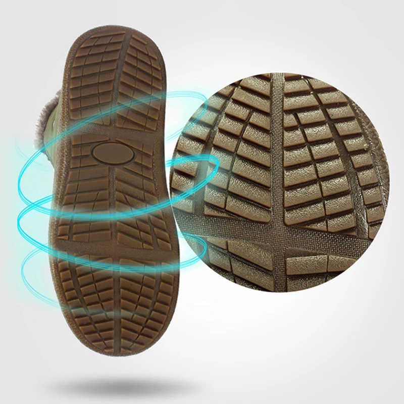 Теплые зимние ботинки нескользящие кроссовки с плюшевой подкладкой для мужчин