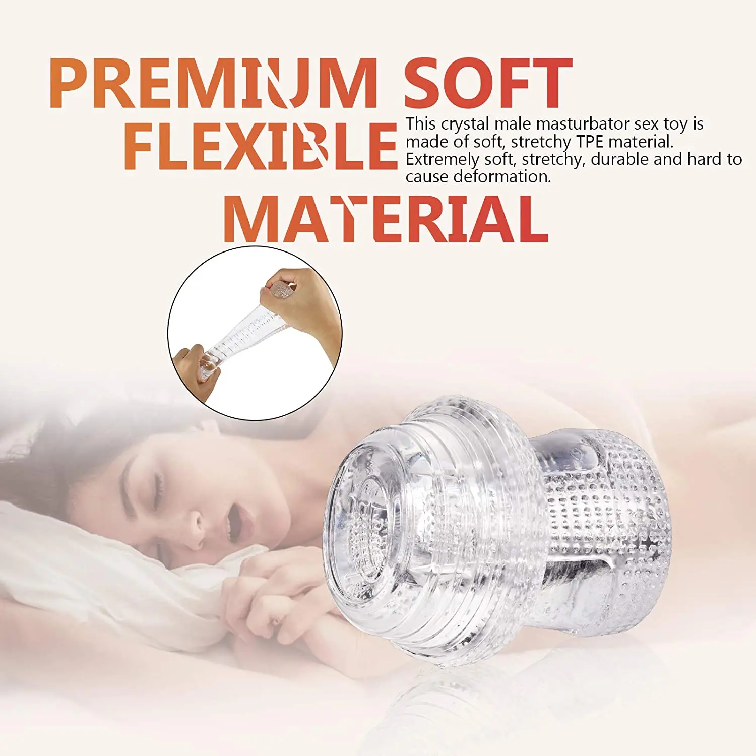 Прозрачный Мужской мастурбатор чашка искусственная киска кристальная Вагина