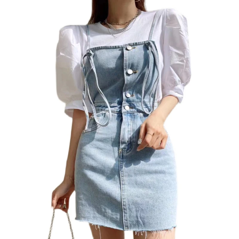 

women summer denim Dress For Women 2021 Slim Fashion mini dresses 1631#