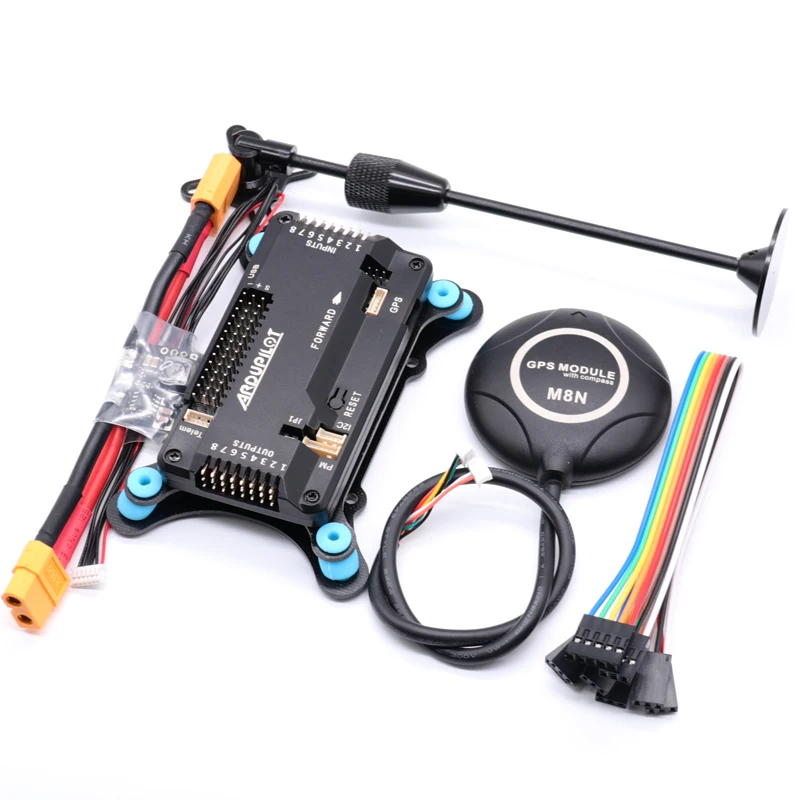 APM2.8 APM 2.8 flight controller board+M8N GPS built-in compass +gps stand+shock absorber+xt60 power module for RC Quadcopter
