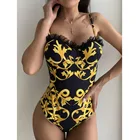 Кружевной купальник с пуш-ап, 2021, сексуальный женский цельный купальник, женские стринги с принтом, бразильский Монокини, купальный костюм для женщин