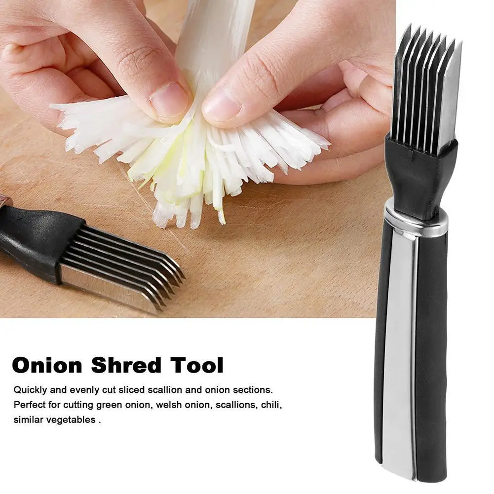 

1PC Creative Onion Cutter Graters Vegetable Tool Cooking Green Steel Shredded Onion Knife Tools Kitchen Gadgets L3H1