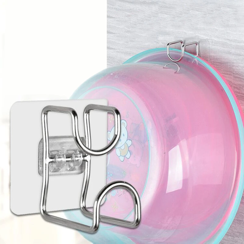 

10/1Pcs Punch-Free Sticky Bathroom Kitchen Traceless Washbasin Save Space Organizer Wall Mount Hook Holder Adhesive Storage Rack